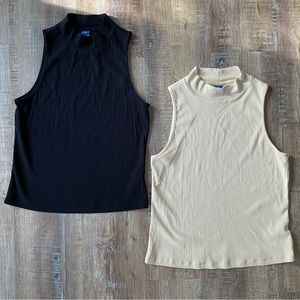 💙2 PACK💙 Old Navy Sleeveless Rib-Knit Mock-Neck T-Shirt